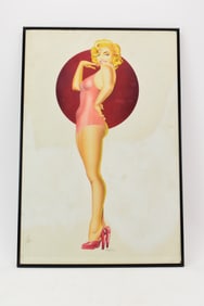 Vintage Pin Up Girl Framed Artwork
