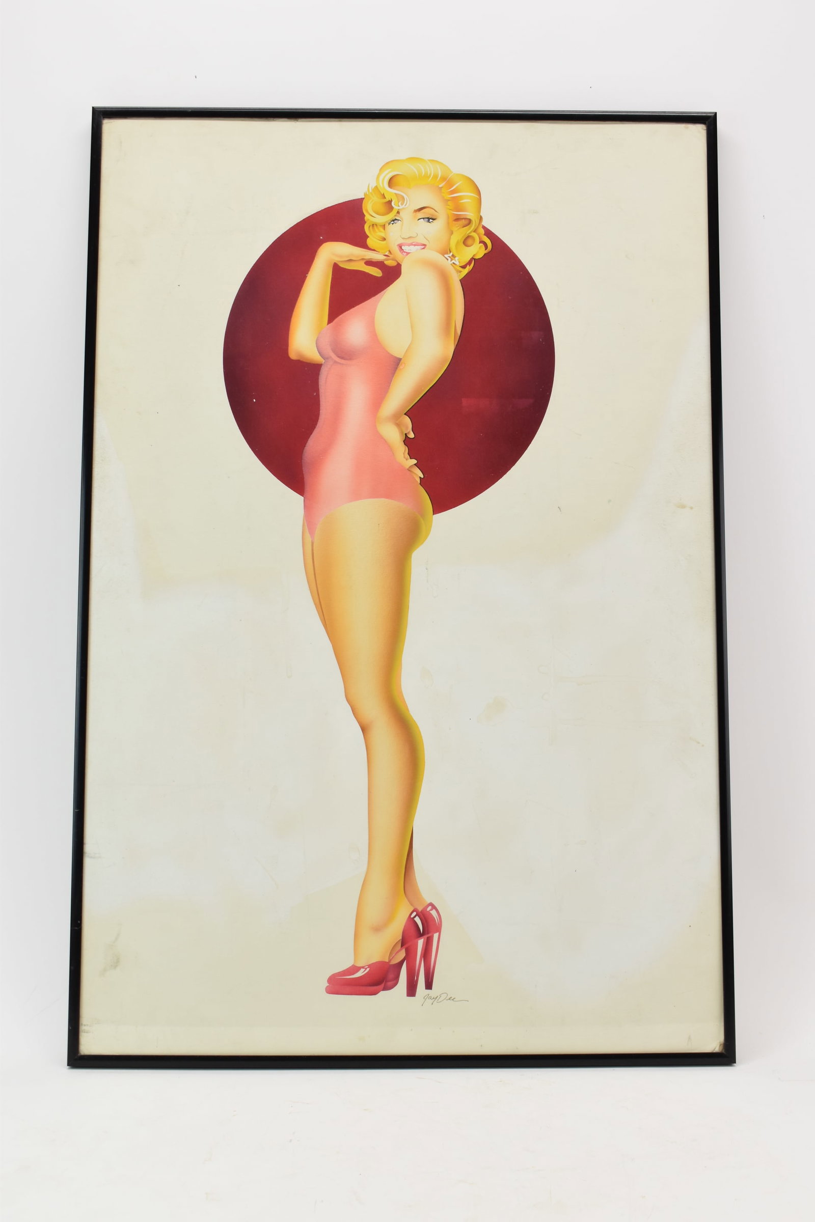 Vintage Pin Up Girl Framed Artwork (1 of 6)