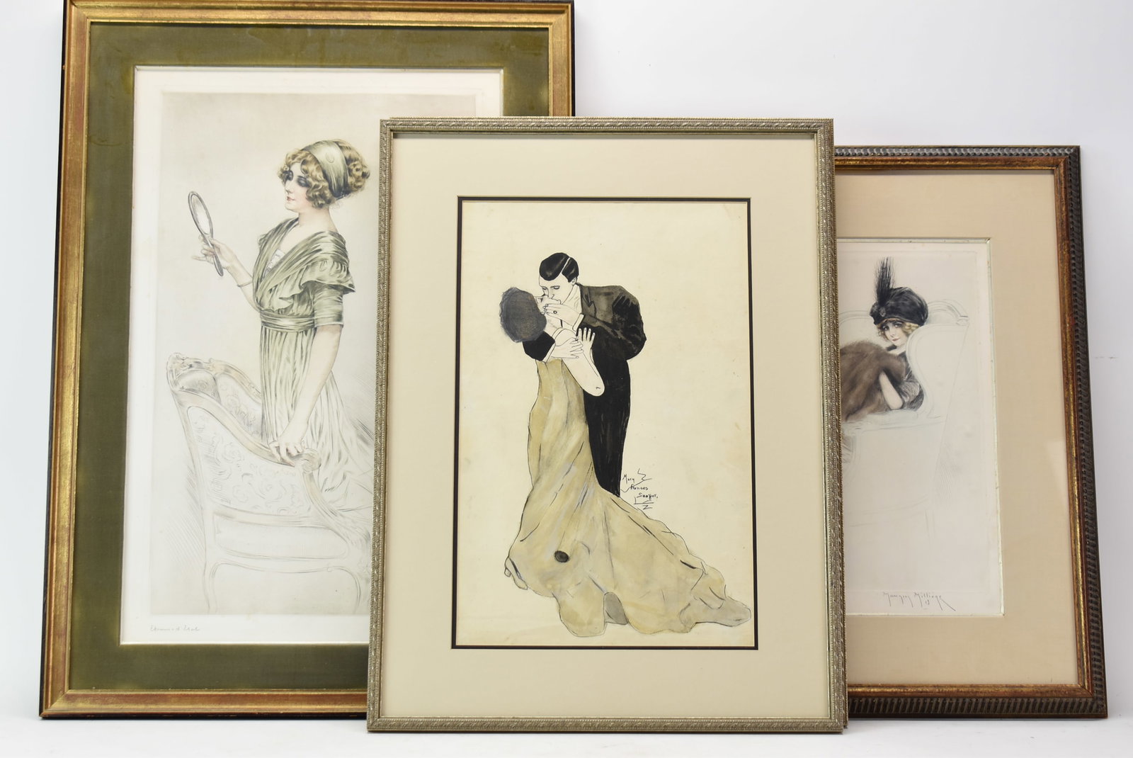 Two Antique Maurice Milliere Etchings (1 of 13)