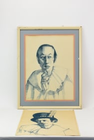 Two Original Drawings of Performers Signed Fairclough