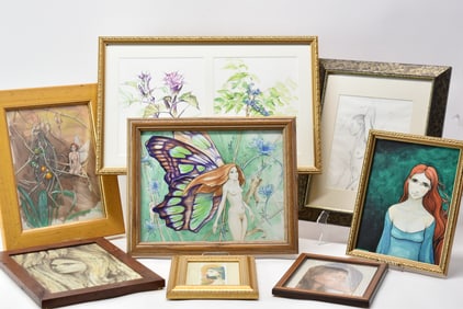 Group of Eight Assorted Artworks by Santella