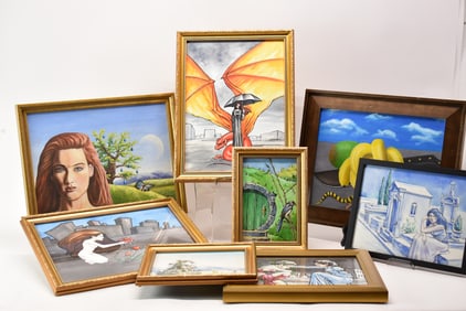 Group of Eight Assorted Artworks by Santella
