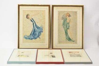 Group of Five Assorted Fashionable Artworks