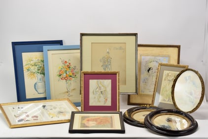 Group of Eleven Assorted Pieces of Artwork