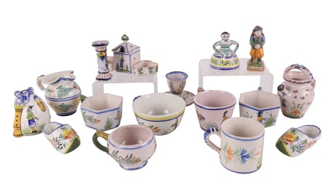 Group of Quimper and Faience Table Articles