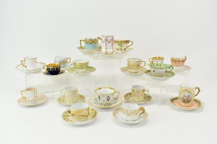 Group of 17 Assorted Demitasse Cups and Saucers
