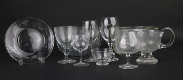 Large Group of Assorted Glass Stemware and Serving Articles