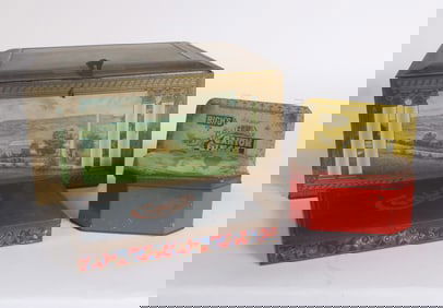 Four Vintage Advertising Tin Containers