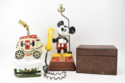 Vintage Mickey Mouse Telephone Lamp