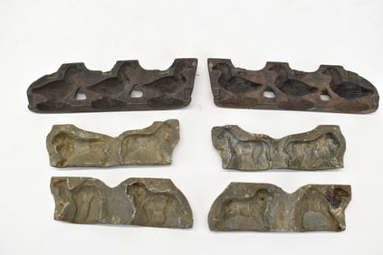 Three Antique Metal Candy Molds