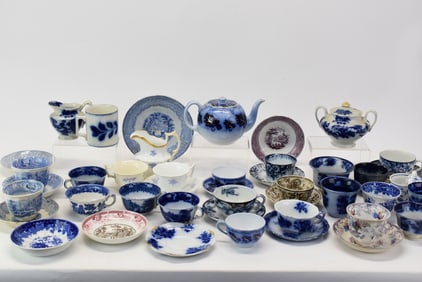 Group of 44 Assorted Ironstone and Transferware Cups and Plates