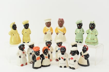 Vintage Group of 8 Sets of Black Americana Salt and Pepper Shakers