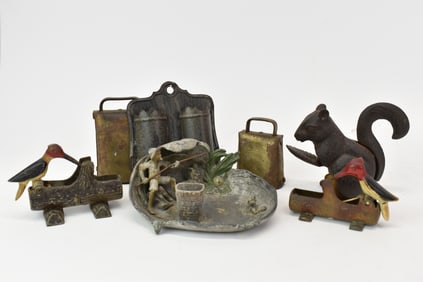 Two Vintage Woodpecker Toothpick Holders