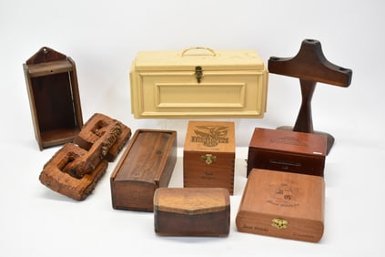 Group of Assorted Boxes and Candle Stand