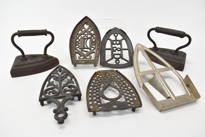 Two Antique Flat Iron's # 5 and # 6