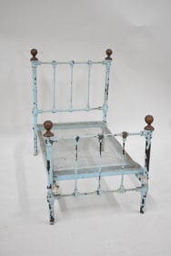 Antique Brass and Iron Dolls Bed