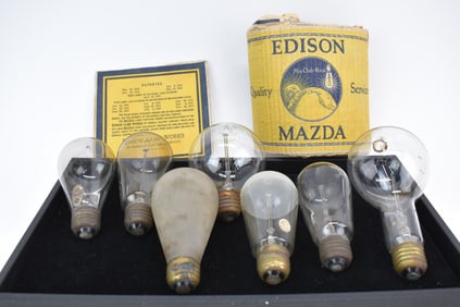 Vintage Group of 6 Edison Mazda General Electric Bulbs
