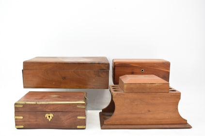 Group of Four Assorted Wooden Boxes