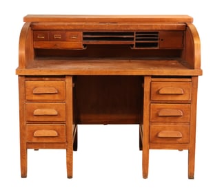 Quarter Sawn Oak Rolltop Desk