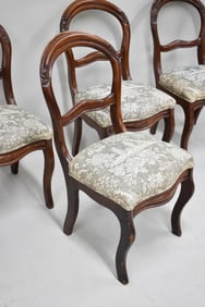 Antique Set of Four Victorian Balloon Back Side Chairs
