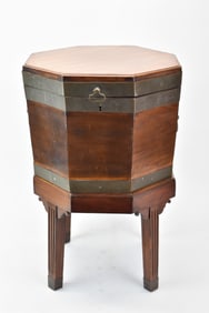 Antique George III Style Brass Mounted Wine Cooler