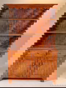 Antique Pine Open Hutch Top Cabinet