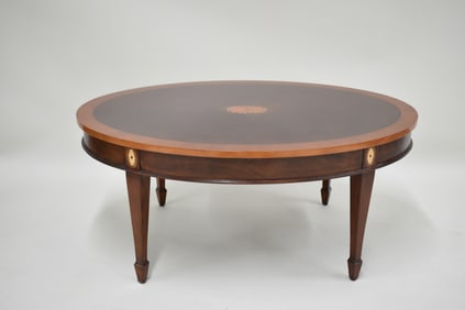 Vintage Hekman Mahogany Copley Place Oval Coffee Table