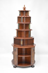 Mahogany Veneered Revolving Bookcase