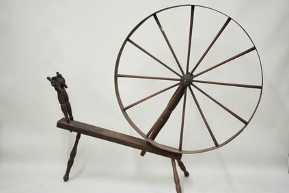 Antique Wooden Spinning Wheel