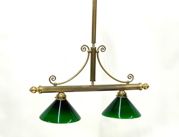Brass Two Light Billiards Fixture