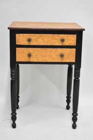 Antique Work Table with Birdseye Maple Drawer Fronts