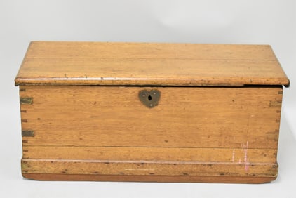 Antique Hardwood Traveling Blanket Chest
