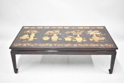 Asian Style Urn Decorated Low Coffee Table