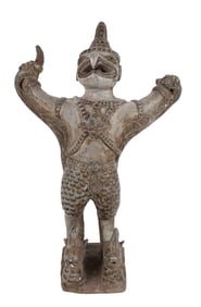 Garuda Holding Naga Pottery Figure
