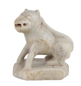 Carved Marble Figure of a Lion