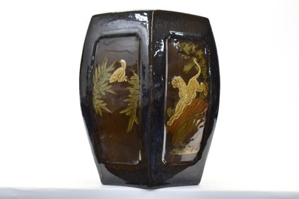 Vintage Earthenware Asian Garden Seat