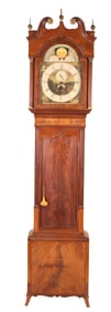 George III Crotch Mahogany Long Case Clock