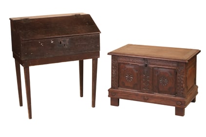 Baroque Carved Oak Diminutive Coffer