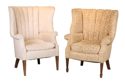 Two Similar George III Style Mahogany Barrel-Back Easy Chairs