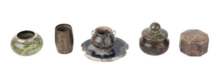 Six Hardstone Desk Items