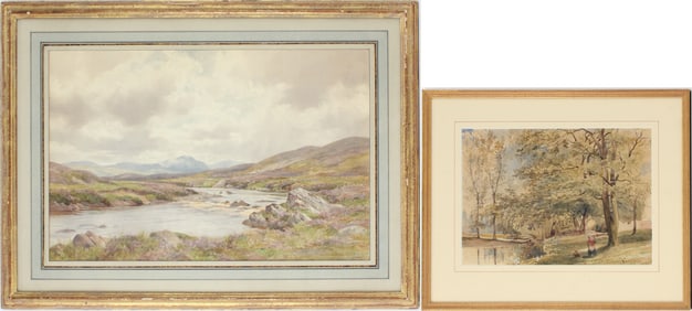 Percy Dixon, English 1862-1924, Riverscape, Watercolor