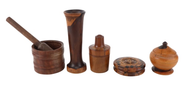 Five Treen Table Articles
