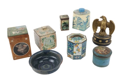 Five Decorative Metal Kitchen Cannisters