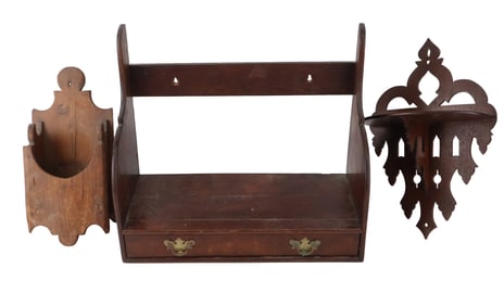 Georgian Walnut Hanging Wall Shelf