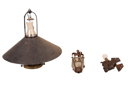 Three Hanging Light Fixtures
