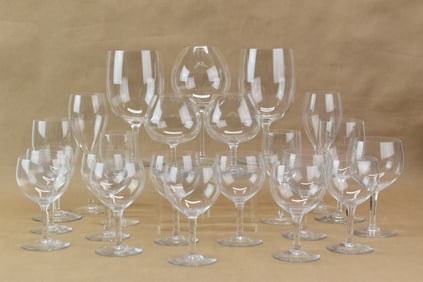 Group of 23 Assorted Pieces of Baccarat Glass Stemware