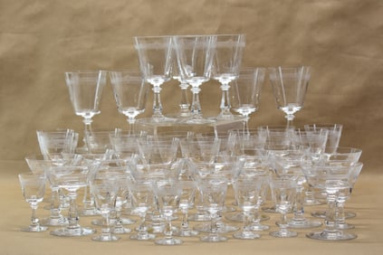 Rare Set of 43 Val St Lambert Drinking Glasses