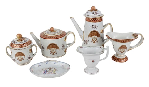 Chinese Export Armorial Porcelain Tea Service