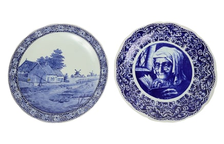 Two Boch Delft Blue-and-White Chargers