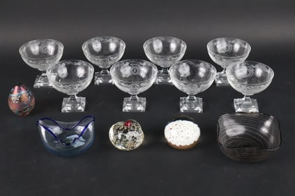 Thirteen Assorted Glass Table Articles